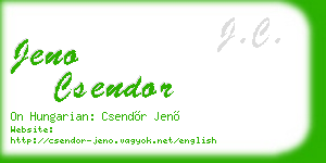 jeno csendor business card